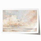 Abstract landscape wall art print showcasing vibrant colors and fluid shapes, rolled up for easy shipping in a protective cardboard tube, perfect for modern decor.