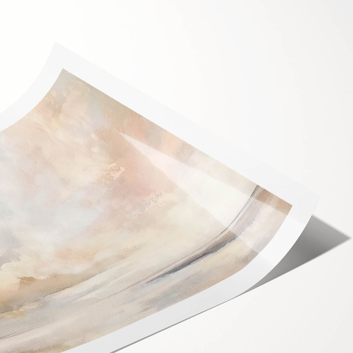 Abstract landscape wall art print showcasing vibrant colors and dynamic shapes, rolled and ready for display, perfect for modern home decor or artistic enhancement.