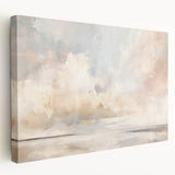 Abstract landscape wall art on stretched canvas featuring vibrant colors and dynamic shapes, ideal for modern home decor. Side view showcases the canvas depth and quality craftsmanship, making it a perfect centerpiece for living spaces.