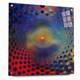 Geometric Abstract Wall Decor – Red, Yellow & Blue Optical Burst