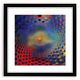 Geometric Abstract Wall Decor – Red, Yellow & Blue Optical Burst
