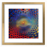 Geometric Abstract Wall Decor – Red, Yellow & Blue Optical Burst