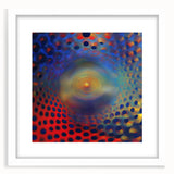 Geometric Abstract Wall Decor – Red, Yellow & Blue Optical Burst