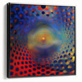 Geometric Abstract Wall Decor – Red, Yellow & Blue Optical Burst