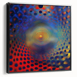 Geometric Abstract Wall Decor – Red, Yellow & Blue Optical Burst