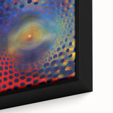 Geometric Abstract Wall Decor – Red, Yellow & Blue Optical Burst