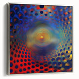 Geometric Abstract Wall Decor – Red, Yellow & Blue Optical Burst