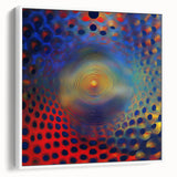 Geometric Abstract Wall Decor – Red, Yellow & Blue Optical Burst