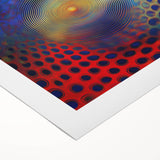 Geometric Abstract Wall Decor – Red, Yellow & Blue Optical Burst