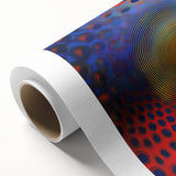 Geometric Abstract Wall Decor – Red, Yellow & Blue Optical Burst