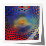 Geometric Abstract Wall Decor – Red, Yellow & Blue Optical Burst