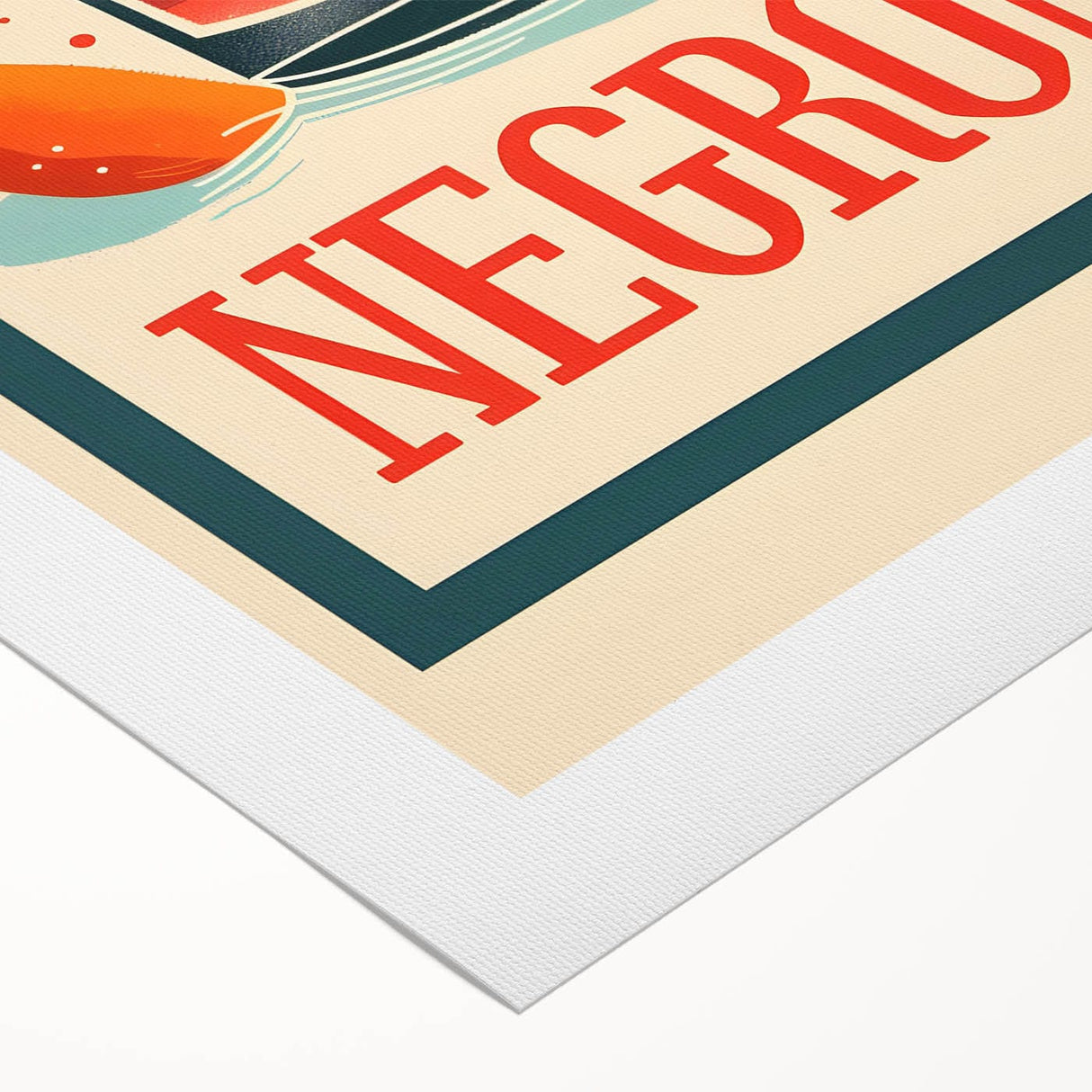 Art deco poster featuring a stylized cocktail glass in pastel shades on a rolled canvas, ideal for dining room wall art.