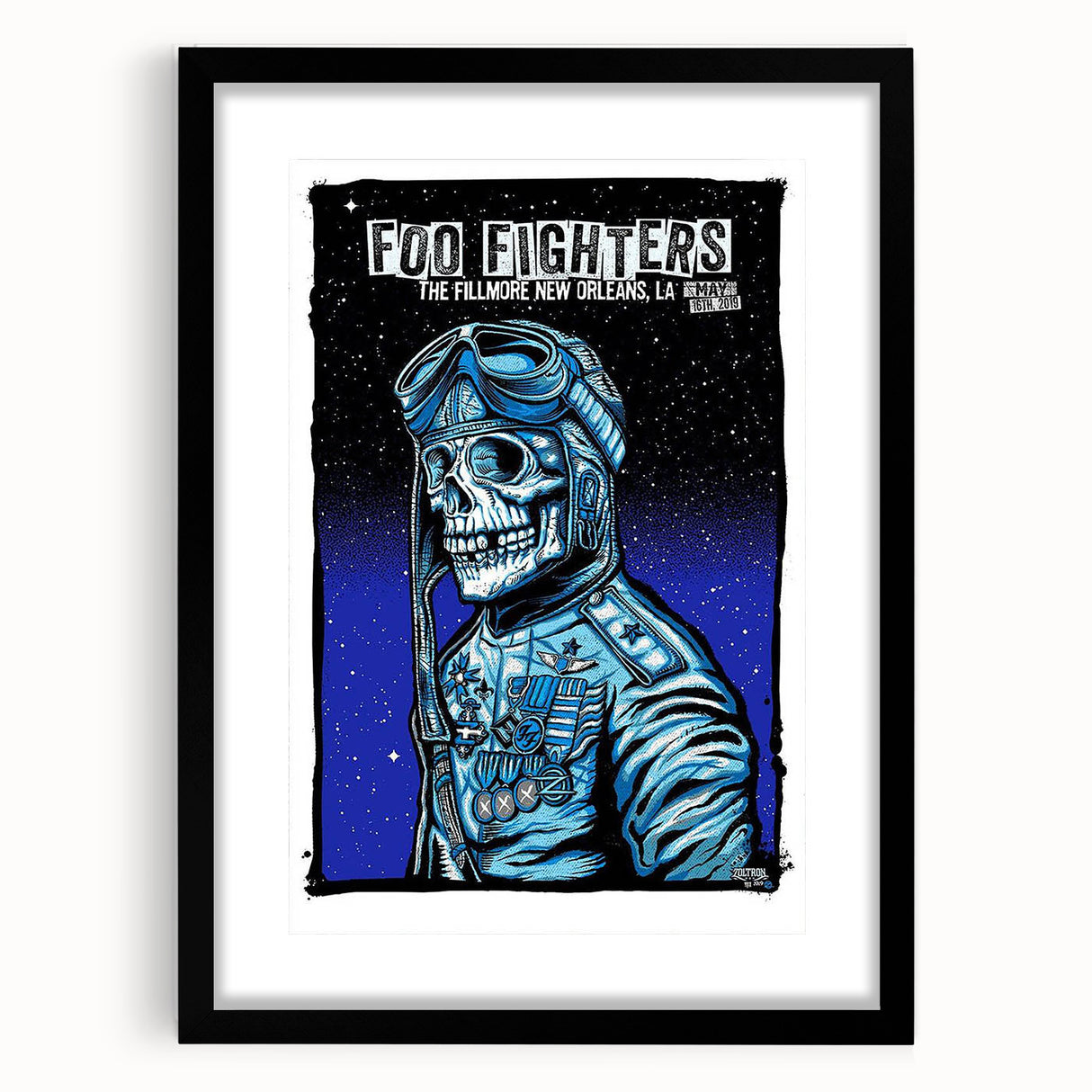 Foo Fighters Retro Wall Art - Vintage Aviator Skull Poster