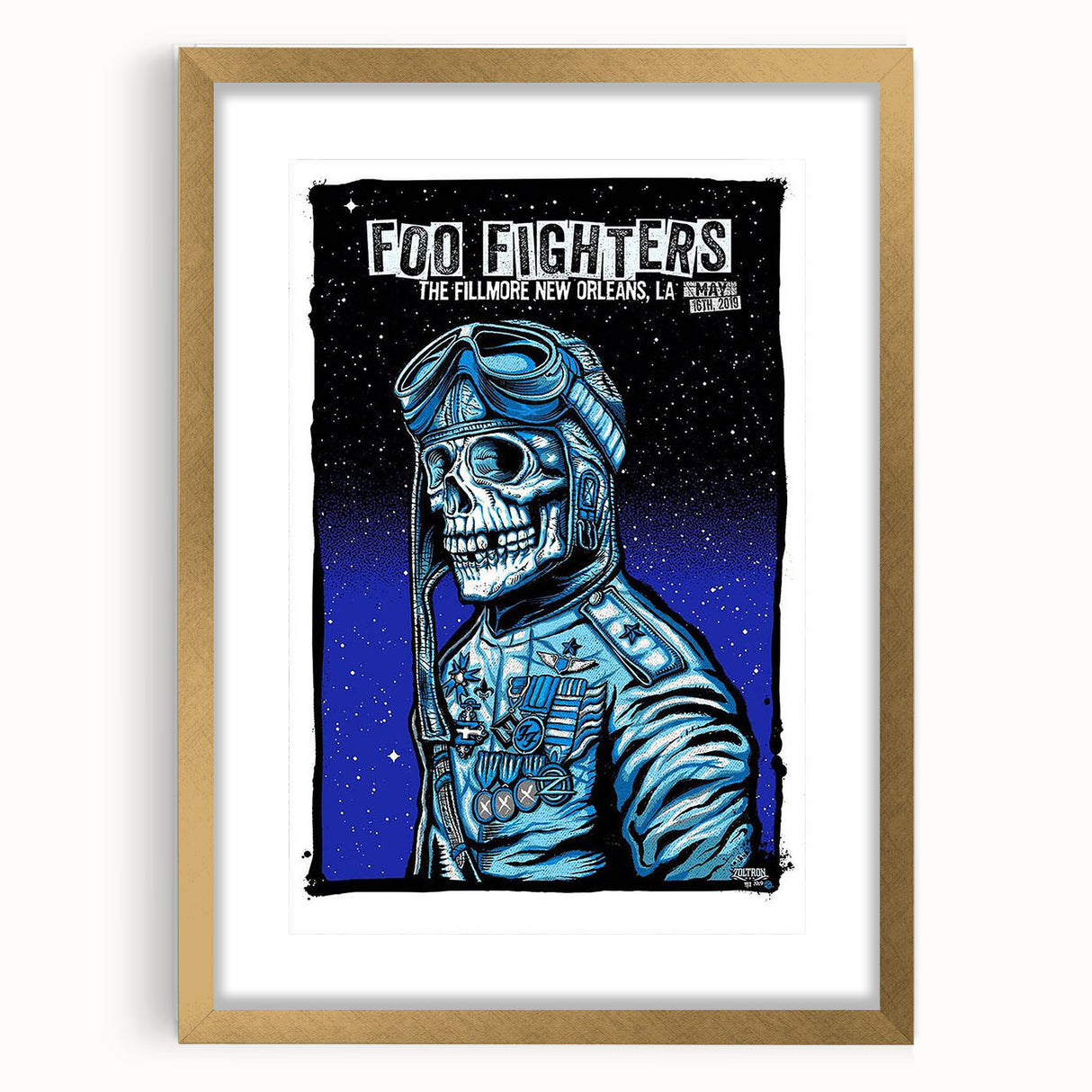Foo Fighters Retro Wall Art - Vintage Aviator Skull Poster