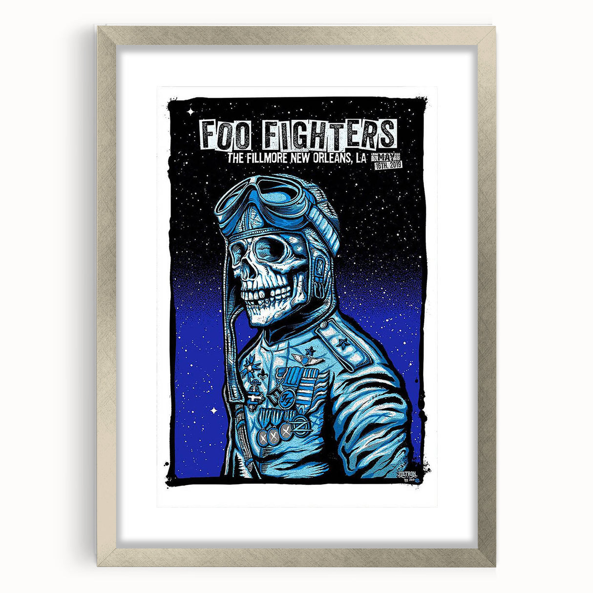 Foo Fighters Retro Wall Art - Vintage Aviator Skull Poster