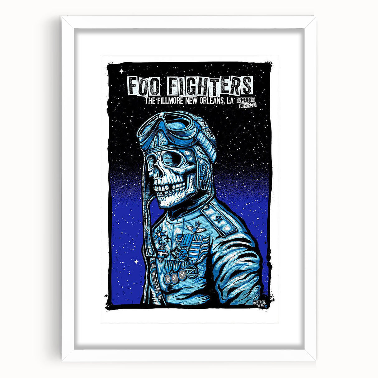 Foo Fighters Retro Wall Art - Vintage Aviator Skull Poster