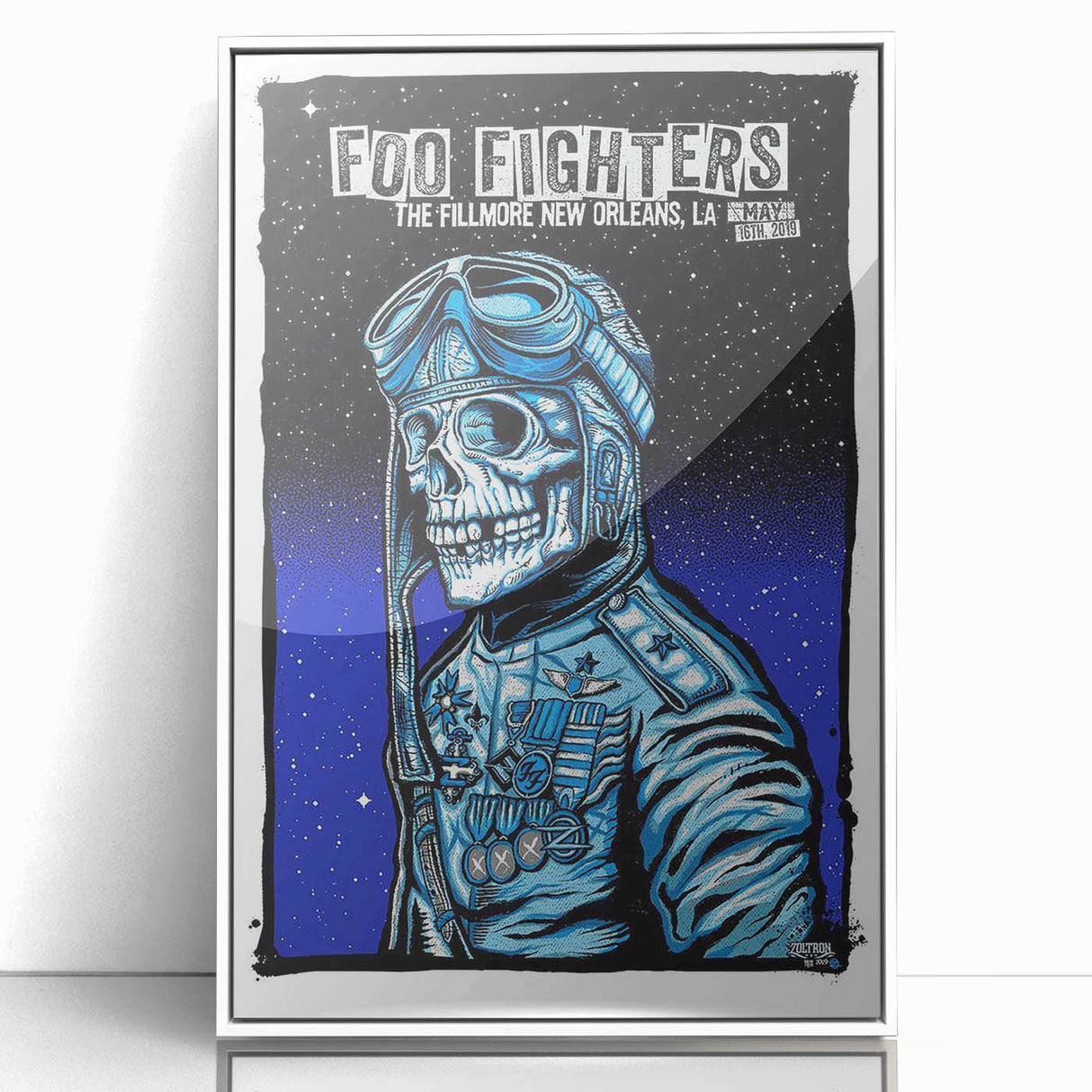 Foo Fighters Retro Wall Art - Vintage Aviator Skull Poster