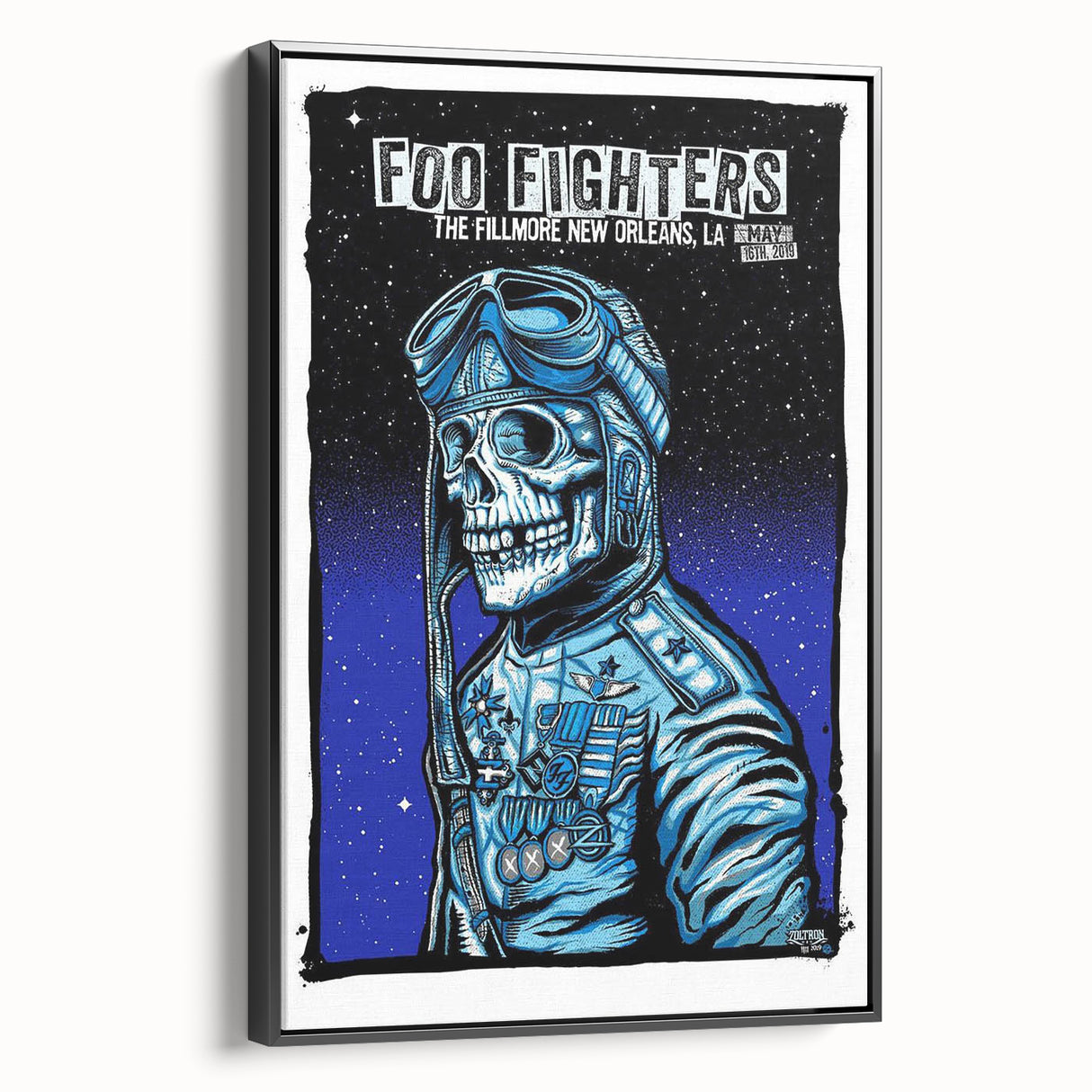 Foo Fighters Retro Wall Art - Vintage Aviator Skull Poster