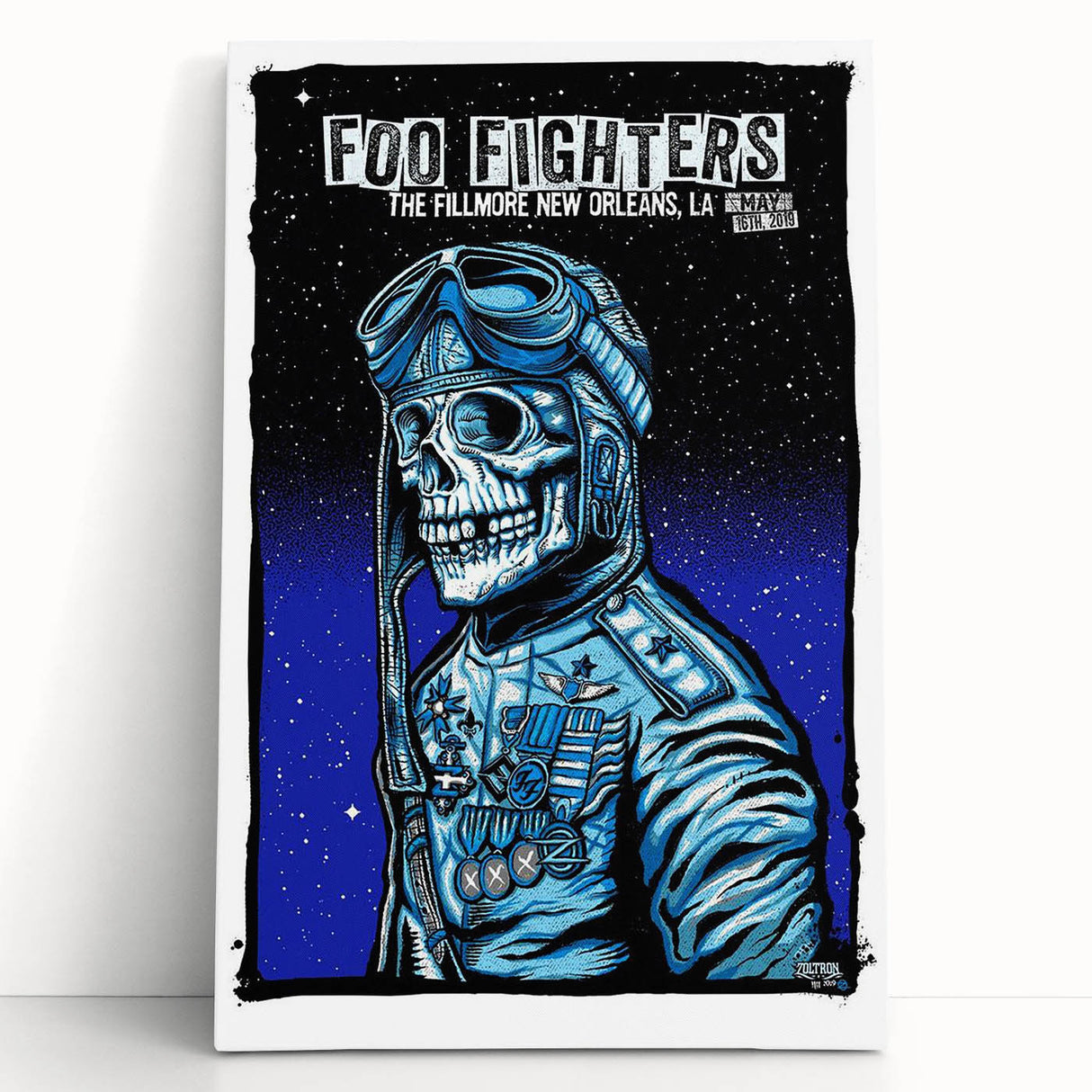 Foo Fighters Retro Wall Art - Vintage Aviator Skull Poster