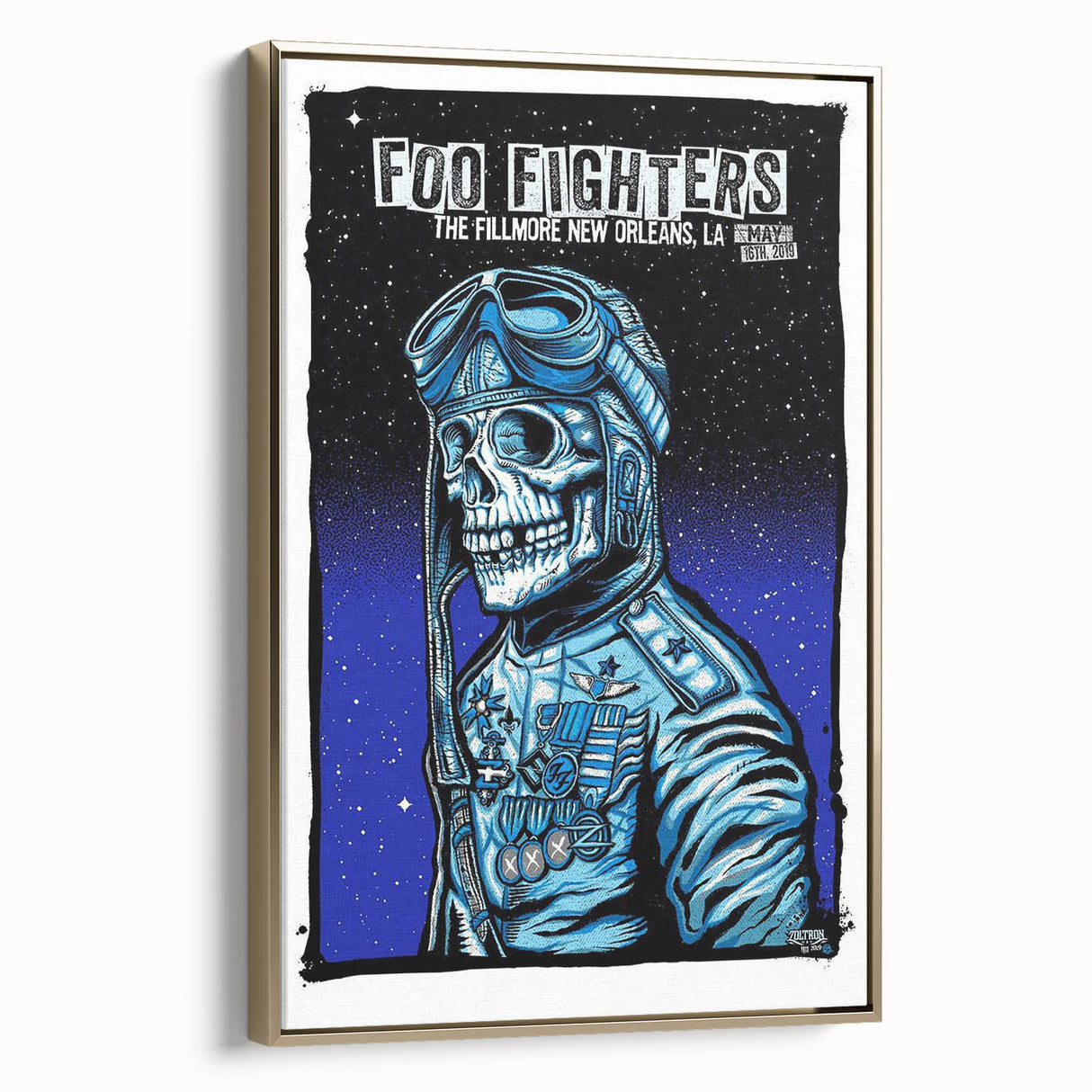 Foo Fighters Retro Wall Art - Vintage Aviator Skull Poster