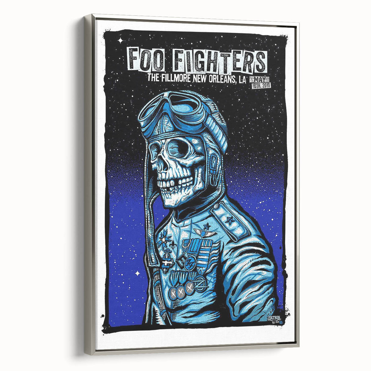 Foo Fighters Retro Wall Art - Vintage Aviator Skull Poster