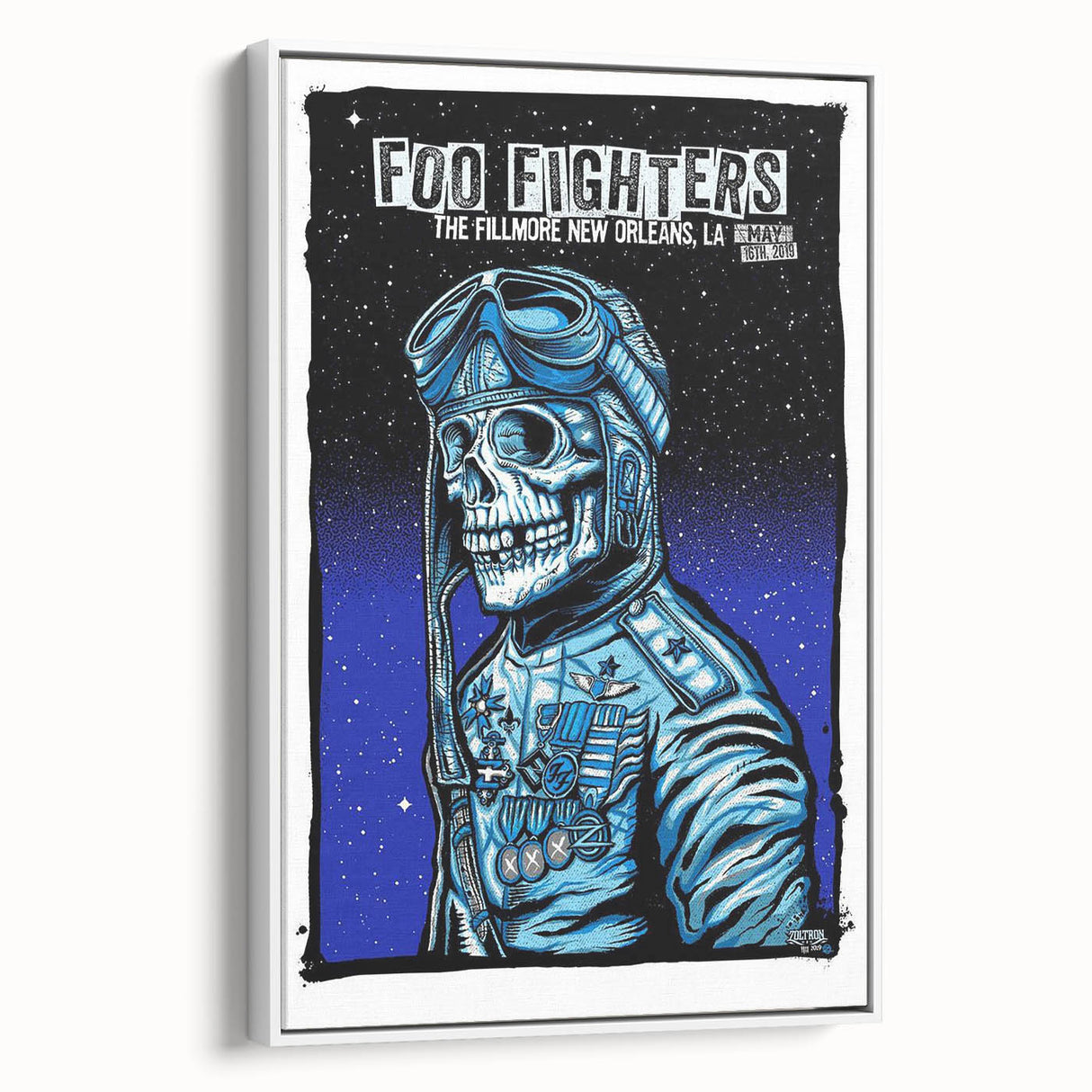 Foo Fighters Retro Wall Art - Vintage Aviator Skull Poster