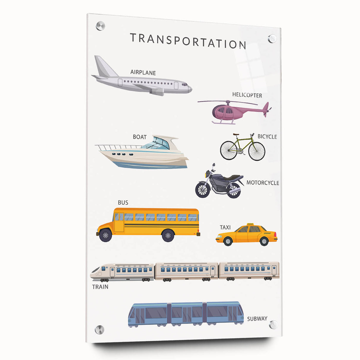 Transportation Educational Wall Art - Kids' Learning Poster