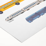 Transportation Educational Wall Art - Kids' Learning Poster