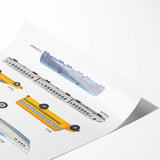 Transportation Educational Wall Art - Kids' Learning Poster