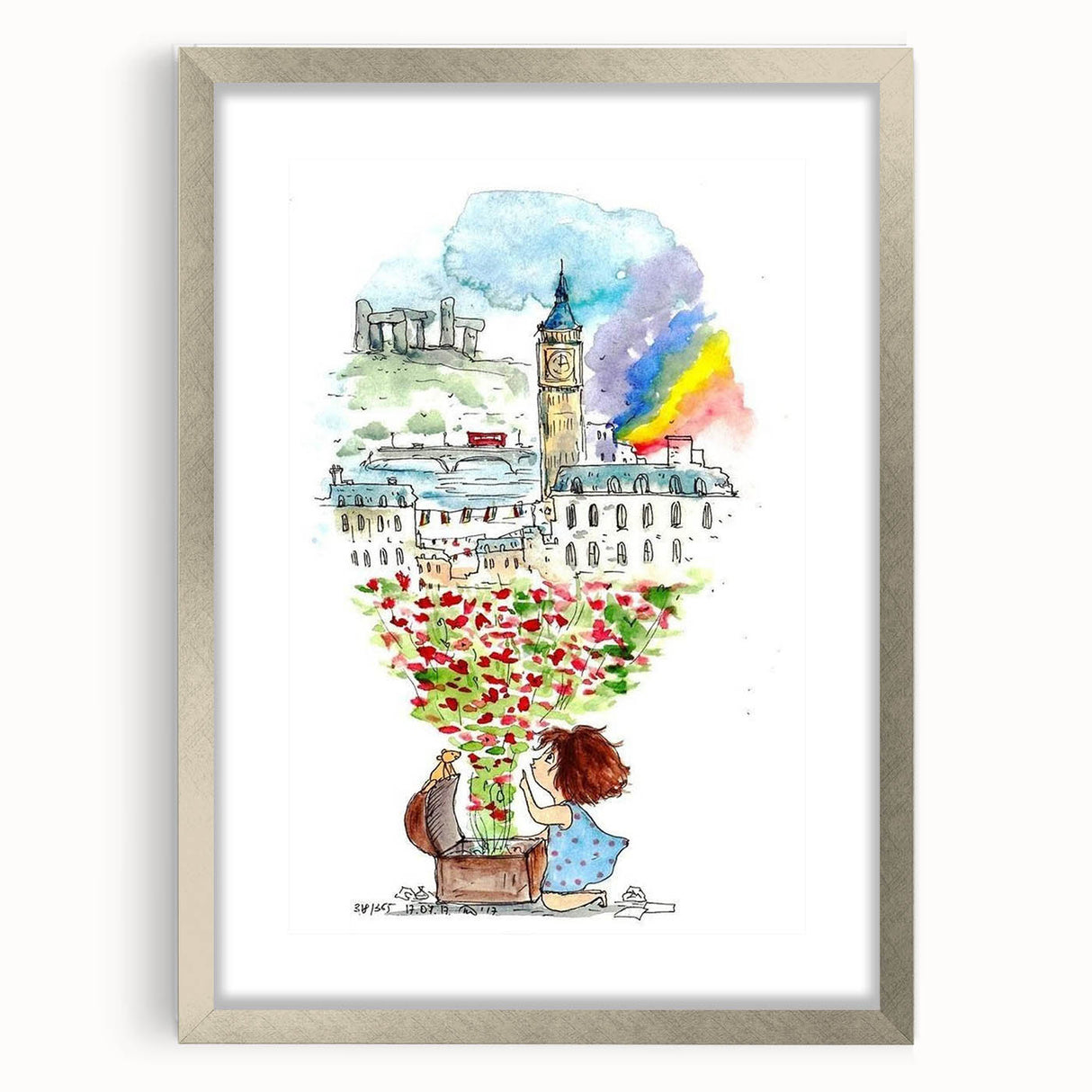 London Dream Watercolor Print - Children's Wall Decor