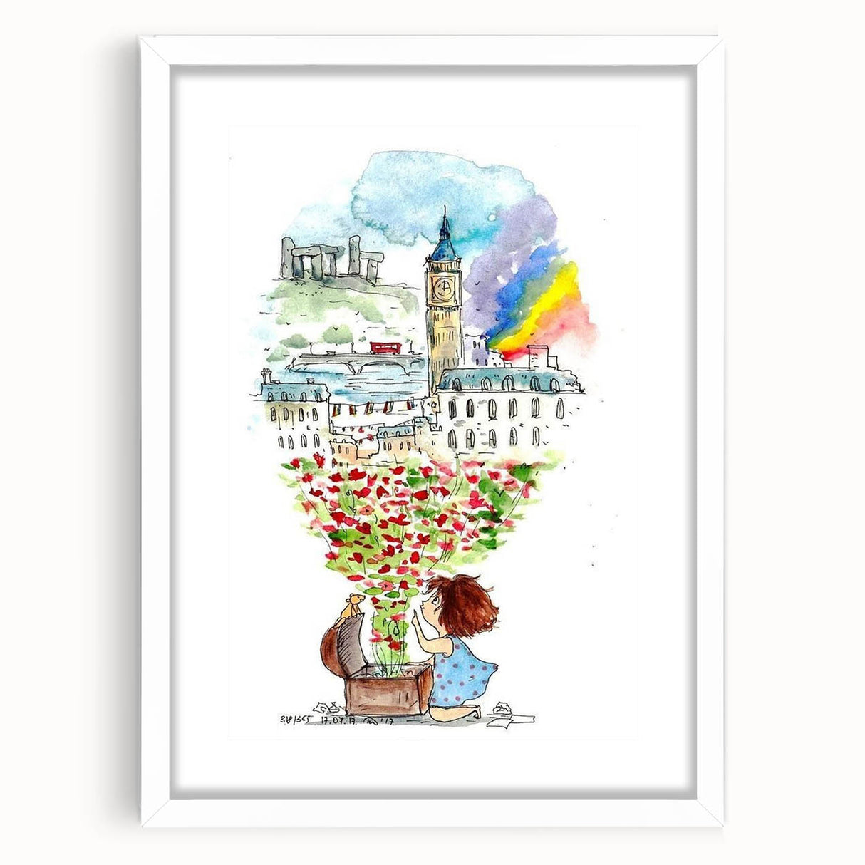 London Dream Watercolor Print - Children's Wall Decor