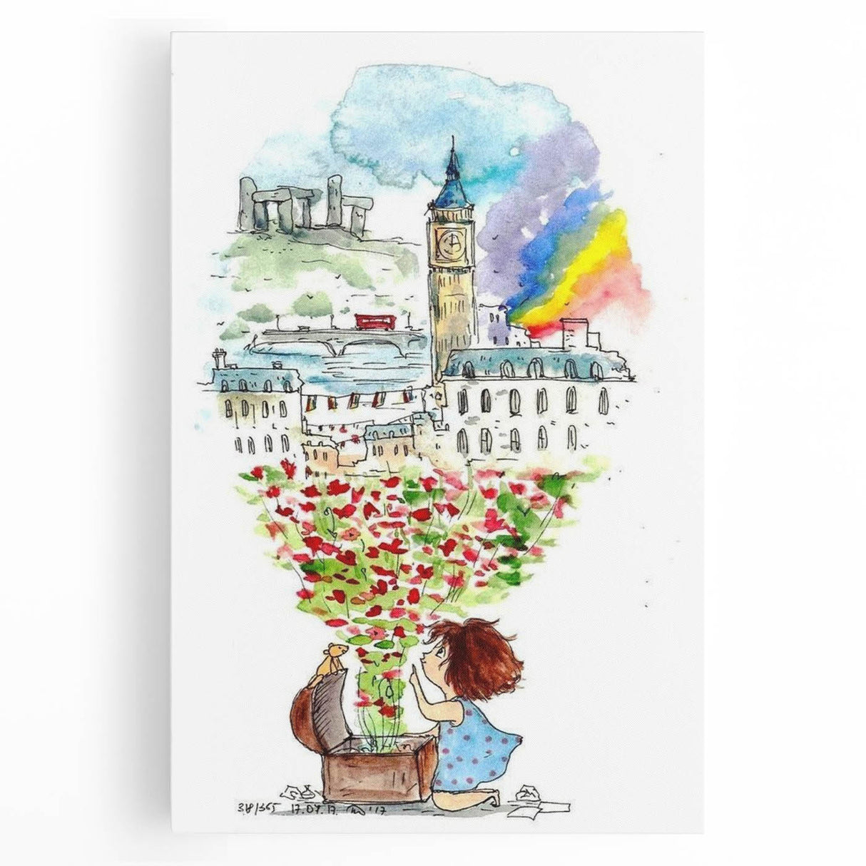 London Dream Watercolor Print - Children's Wall Decor