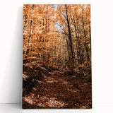 Black and white large stretched canvas depicting a forest in autumn, ideal for kitchen or bedroom wall art.