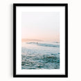Extra large abstract art print featuring vibrant summer hues on textured canvas, framed in black.