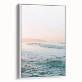 Vintage poster art of a colorful summer scene on extra large framed canvas, ideal for living room decor.