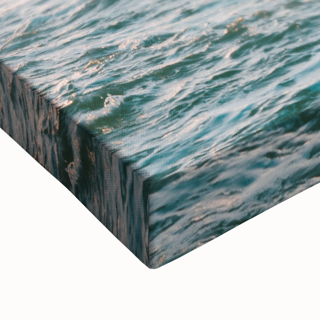 Large art of a black and white landscape painting on stretched canvas, depicting a serene summer scene.