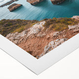 Stunning rolled canvas depicting a dramatic cliff landscape, showcasing vibrant colors and intricate details, ideal for enhancing home decor and nature-themed interiors.