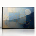 Modern Geometric Abstract - Gold & Blue Living Room Wall Art