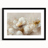 Abstract floral wall art framed in black, showcasing vibrant colors and intricate design, perfect for enhancing home decor with a modern touch.