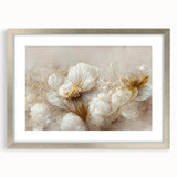 Abstract floral wall art featuring vibrant colors in a silver frame with a mat, perfect for modern home decor. Ideal focal point for living rooms or galleries.