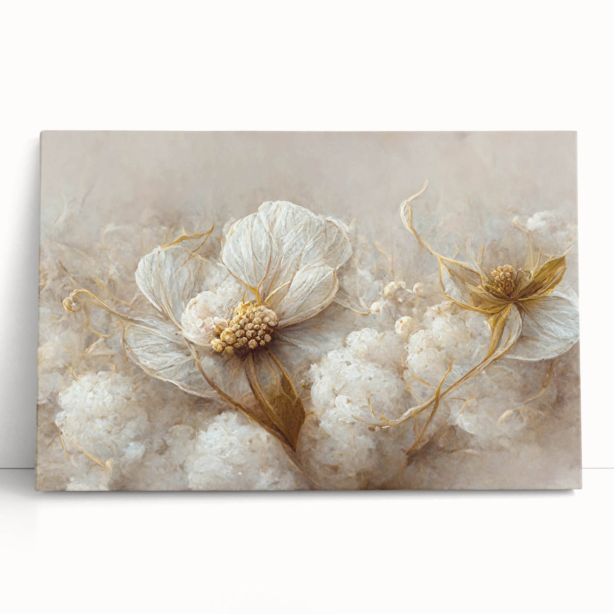 Vibrant abstract floral wall art on a stretched canvas, showcasing bold colors and dynamic shapes, perfect for modern home decor and enhancing interior spaces.