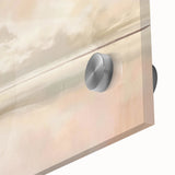 Close-up of an abstract landscape wall art piece showcasing vibrant colors and fluid shapes, printed on acrylic glass for a modern decor accent. Ideal for enhancing contemporary interiors.