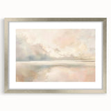 Abstract landscapes wall art framed with a silver mat, showcasing vibrant colors and intricate patterns, ideal for modern home decor and artistic enhancement.