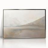 Framed abstract landscape wall art featuring silver accents, showcasing a modern design with vibrant colors and dynamic shapes, perfect for contemporary decor.