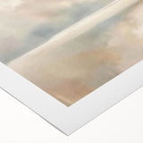 Abstract landscape wall art printed on rolled canvas, showcasing vibrant colors and fluid patterns, ideal for modern home decor. Packaged securely in a cardboard tube for easy transport and storage.