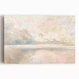 Abstract landscape wall art on stretched canvas, showcasing vibrant colors and fluid shapes, perfect for enhancing modern home decor.