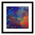 Modern Abstract Wall Art – Red, Blue & Gold Radiating Circle Design