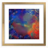 Modern Abstract Wall Art – Red, Blue & Gold Radiating Circle Design