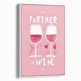 Vintage poster art of colorful food and drinks on a framed canvas, ideal for living room decor.