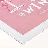 Art deco poster featuring a stylized cocktail glass in vibrant neon colors on a rolled canvas.